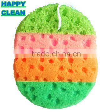 Colorful Oval Shaped Bath Sponge for body beauty