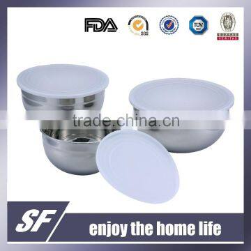 Set Of Small Stainless Steel Mixing Bowl/Salad Bowl With PE Lid