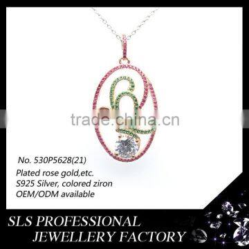 Competitive price 925 silver jewelry colored stones micro paved jewelry beautiful charms for ladies