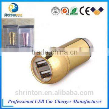 Factory directly offer 2 port usb car charger 5V 2.4A