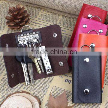 Multi colors Leather Key Bag Keychain Holder Case Purse