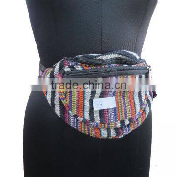 Adjustable money bag belt pack cotton strip waist wallet wholesale