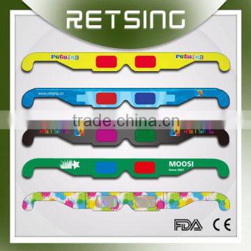 Red Blue Cyan Paper Carton 3D Anaglyph Glasses Custom Logo Paper 3D Glasses
