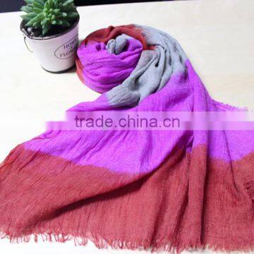 Fashionable Polyester Voile Dyeing Long Scarf photo-3