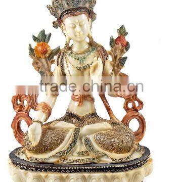 Tara Statue Hand-painted in Nepal Tibet Buddha Statue Ivory