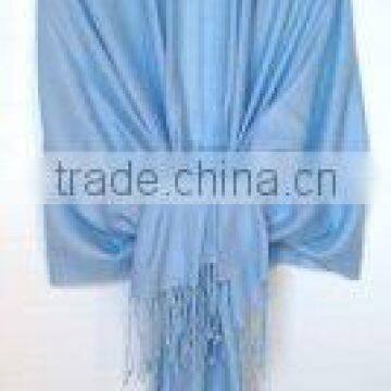 Sky Blue Color XXL Cashmere Shawl