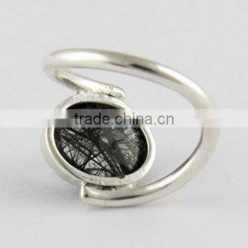 Rich Design !! Black Rutile 925 Sterling Silver Ring, 925 Silver Jewelry, Handmade Silver Jewelry photo-4