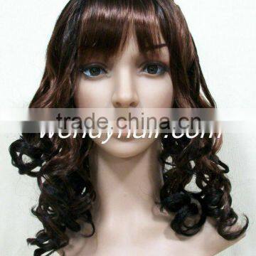 Wholesale synthetic hair Fashion cosplay wig Long Brown party wig