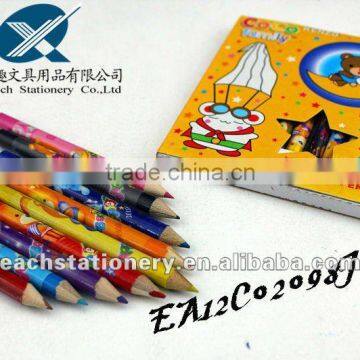 2013 3.5inch mini color pencil crayon set shrink film pencil