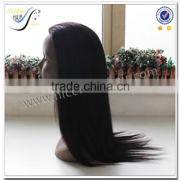 Wholesale Fast Delivery Top Quality Natural Black Color Silky Straight 100% Virgin Human Hair Silk Base Full Lace Wig