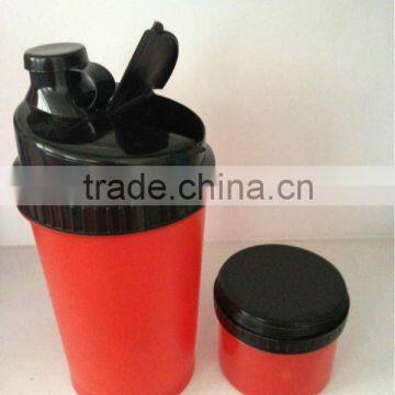 Shaker Bottle with pill box and protein box