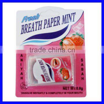 Fresh breath paper mint strip