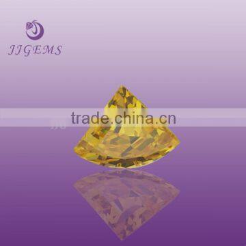 Special fan shaped golden cubic zirconia