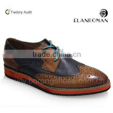 Fashion men original brogue style leather shoes formal flat shoes for men