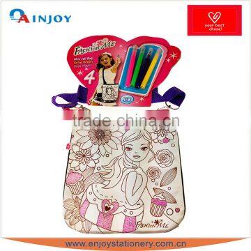 diy hand bag for kids with 4 colored markers for promotion