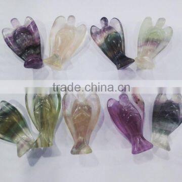 Natural Flourite Carving Angels Handicraft Carved Gemstone Angels Different Shape Different Size photo-6
