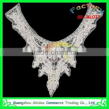 High quality beads and rhinestones decoration cotton crochet lace collar