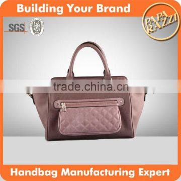 2840-2015 quilted two tones custom tote handbag wholesale China