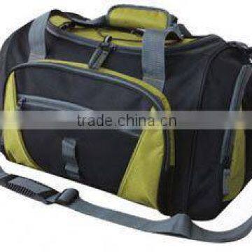 black with yellow long shoulder strap travelling bag