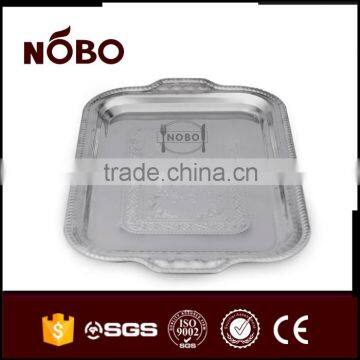 Stainless Steel Flower Embossed Food Serving Tray photo-3