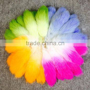 Gradient Color Fox Tail Fur Keychain wholesale