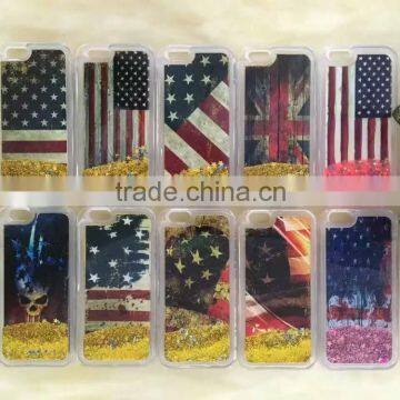 USA UK Flag Liquid Glitter Stars Bling Moving Latest Design TPU Case Cover For IPhone & Samsung photo-2