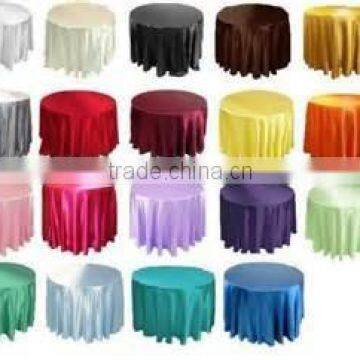 Fancy Factory Wholesale Satin Table Cloth/ Table Cloth for Wedding Hotel/ Round Satin Overlay