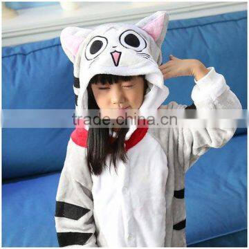 Wholesale Children's Winter Night Owl Flannel Onesie/Unisex Kids Fleece Jumpsuit/Students' Cosplay Costume