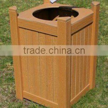 Outdoor Wood Plastic Composite Trash Bin