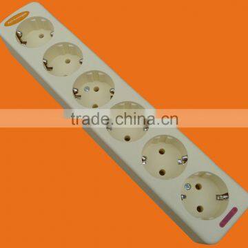 European style 6 way extension power strip with earth (E5006E)