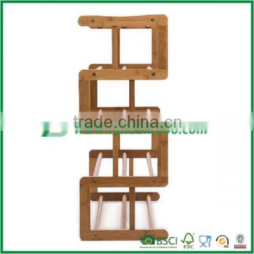 Eco-friendly unique 4 tier 100% bamboo shoe rack