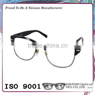 Classical colour half-rim metal ce eyeglasses