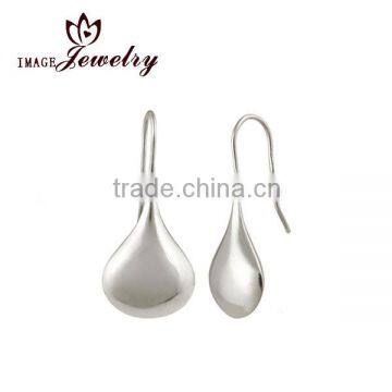 Anti-tarnish 925 Sterling Silver Puffed Teardrop Earrings daily wear earrings