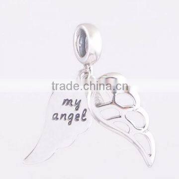 European Bracelet Silver Charms Angel Wings Charm photo-2