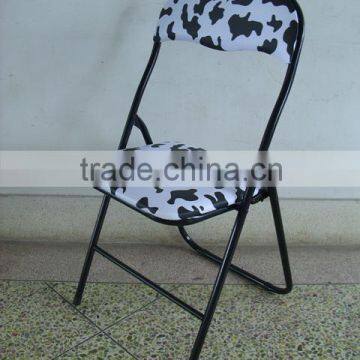 Home Furniture Metal Folding Chair With PVC Cushion Seat and Back