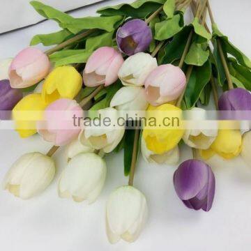 Fake White Artificial Flower Mini Real Touch Tulips