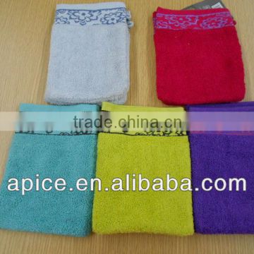 cotton terry wash shower gloves