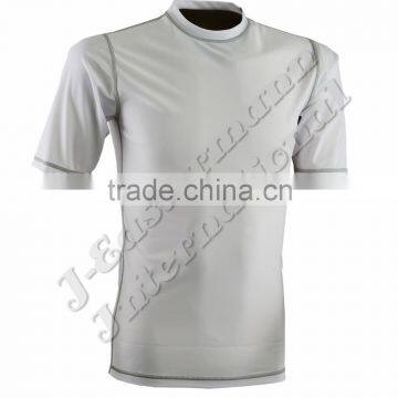 White Short Sleeve Compression Shirt - Short Sleeve Compression Top - Short Sleeve Rash Guard