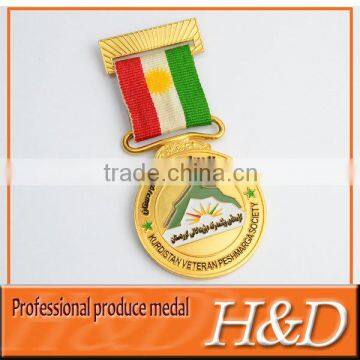 football metal medals with short ribbon