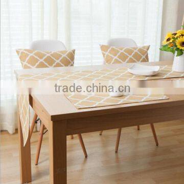 2016 New printed design cotton canvas table runner and mats