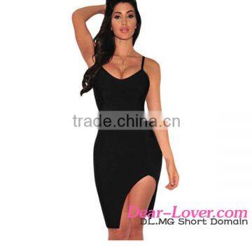 Black Slit Thigh cheap fashion Bandage bandage dress 2016 bodycon