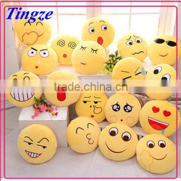 customize plush emoji pillow hot selling plush emoji cushion cheap soft QQ emoji pillow