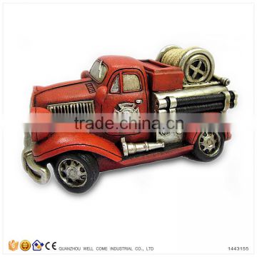 Resin Piggy Bank Mini Fire Truck for Kids for Sale