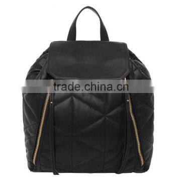 BK4007 Guangzhou wholesale fashion PU black lady outdoor backpack bag