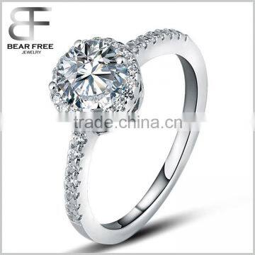 Fashion Jewelry 925 Sterling silver Crystal Rhinestones Wedding Bands Engagement Rings for Women