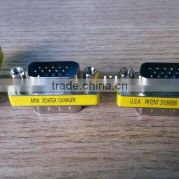 Professional manufacturer of VGA 15p Male to 15P Male Mini Gender Adapter