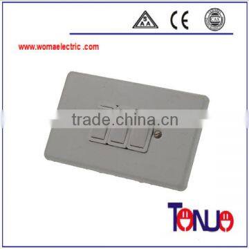 South African metal 3 gang 1 way electrical switch