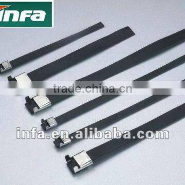 self-locking black metal cable tie reusable /adjustable cable tie