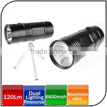 Dual light source 5W 120lumen multi function fishing light with tripod