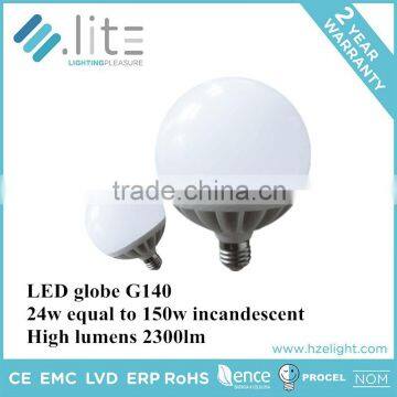 Led Globe Bulb Globe Shape G120 24W Plastic Lamp Body 2300lumen 270 Degree Replace 150W With CE RoHS Super Bright Big Size photo-5